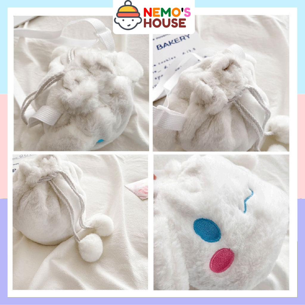 Túi đeo chéo gấu bông Kuromi phong cách hoạt hình đáng yêu, túi đeo chéo thú bông phong cách hoạt hình Nhật Bản hottrend