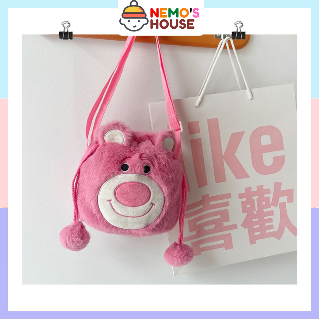 Túi đeo chéo gấu bông Kuromi phong cách hoạt hình đáng yêu, túi đeo chéo thú bông phong cách hoạt hình Nhật Bản hottrend