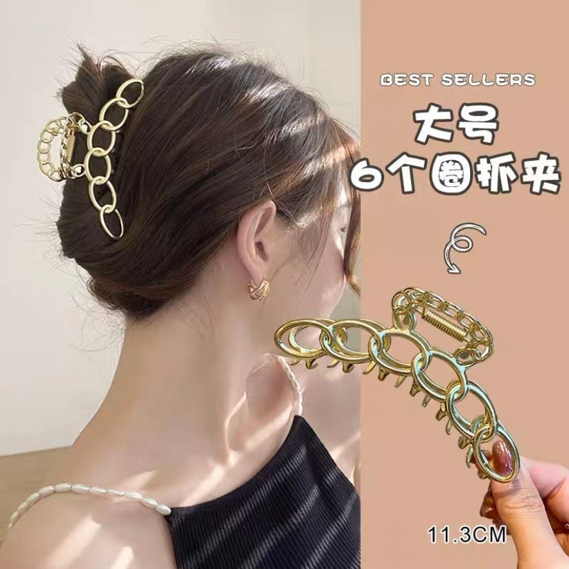 Kẹp Tóc Càng Cua Kim Loại Đính Đá Phong Cách Hàn Quốc Sang Trọng Dành Cho Nữ 11cm