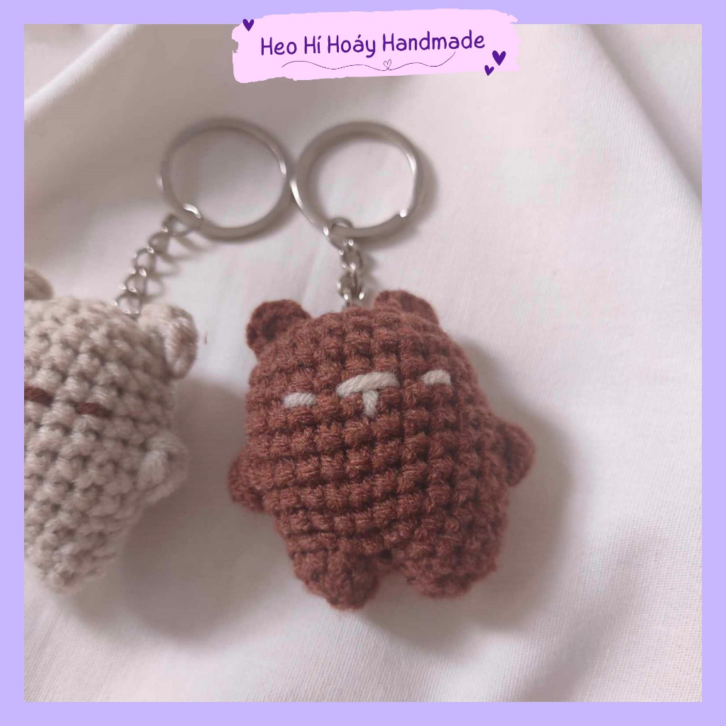 Móc Khóa Cặp Đôi Gấu Bằng Len by Heo Hí Hoáy Handmade