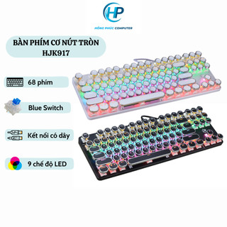 Bàn phím cơ Gaming HJK917 Blue Switch Chống nước Có LED Phong Cách Cổ Điển