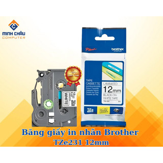Băng giấy in nhãn Brother TZe231 (12mm) Chính hãng