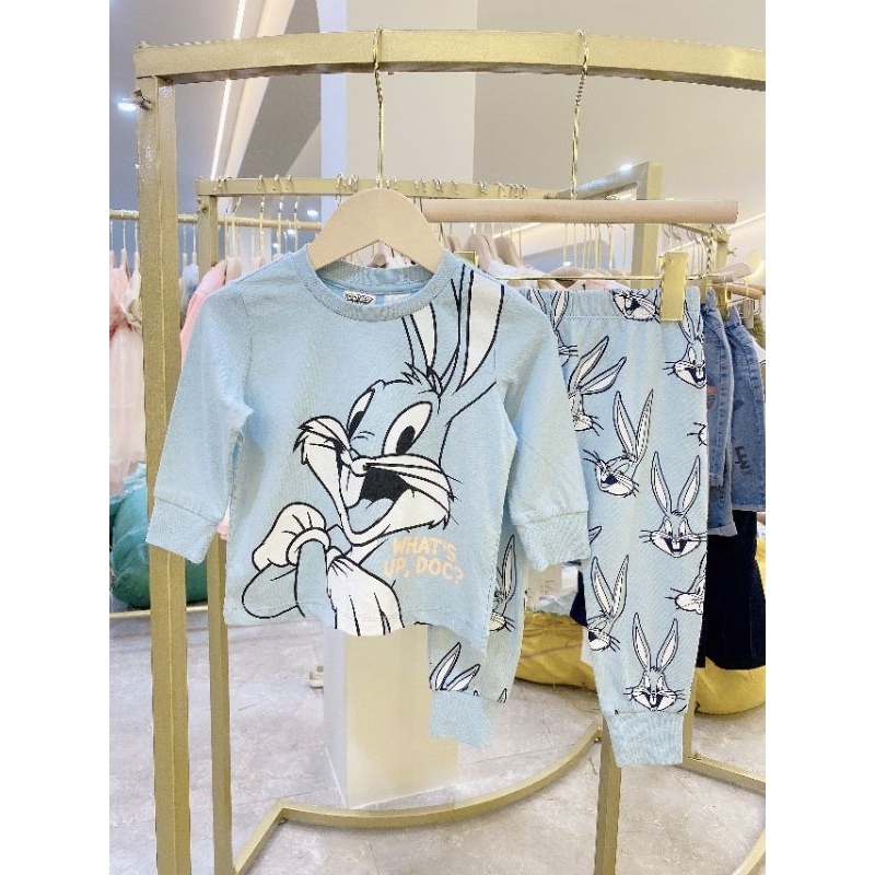 Bộ thun cotton Looney Tunes bé gái