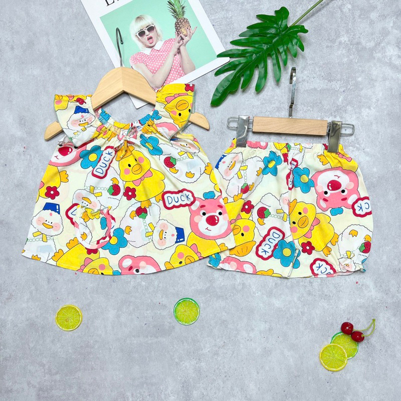 Bộ Tote Lanh Bé gái Siêu Cưng