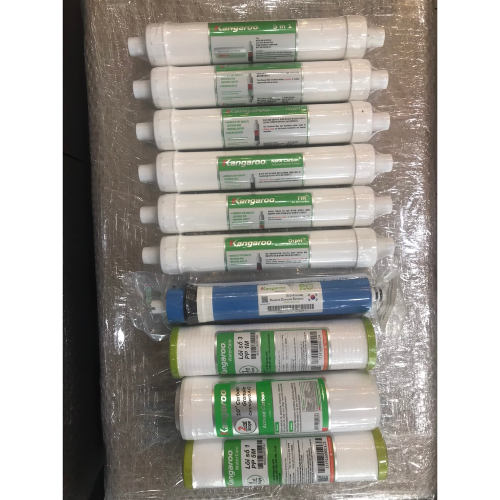 Trọn Bộ 10 Lõi  lọc nước Kangaroo Hydrogen thay cho máy KG100HP, KG100HK, KG100HC...- Chính hãng