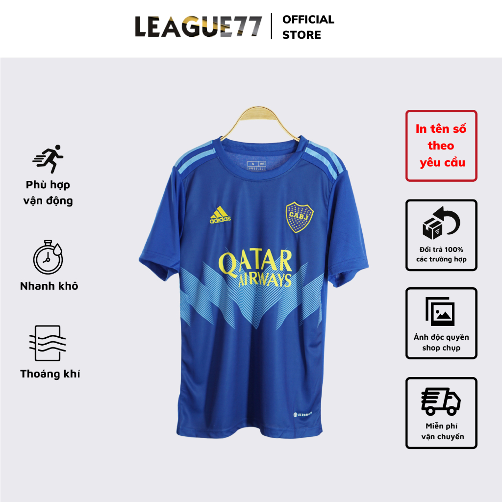 áo Boca Juniors Leaguestore - bộ quần áo bóng đá thể thao nam sân nhà màu xanh dương form âu mùa 23/24