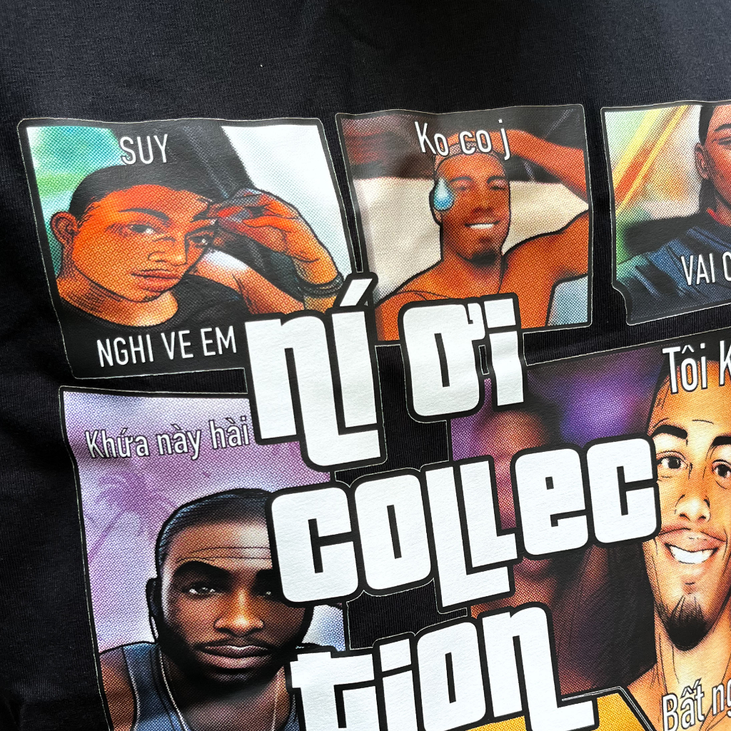 Áo thun local brand Ní Ơi Big Black Cốc oách xà lách | Áo Vớ Vẩn | Cotton 250gsm 100%