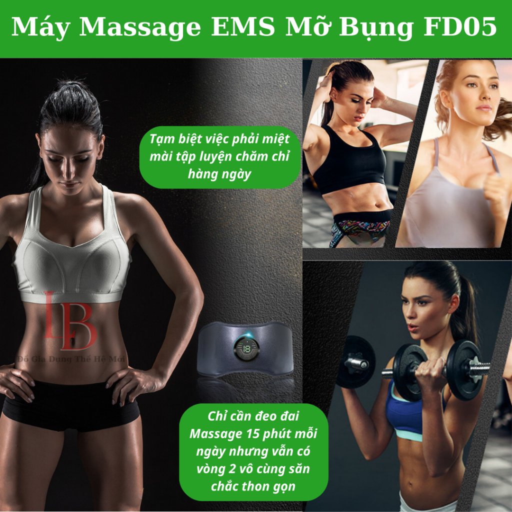 Máy mát xa đánh tan mỡ bụng Slinning, đai massage giảm mỡ bụng cao cấp - Giúp thon gọn cơ thể - Giảm mỡ tăng cơ