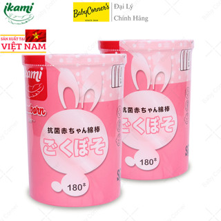 Combo 2 hộp tăm bông ikami sơ sinh 180 cái/hộp cho bé