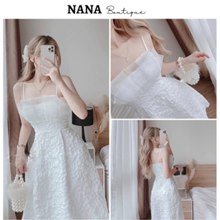 Váy dự tiệc đầm 2 dây gấm xốp phối voan xếp li ngực 2 lớp, đầm dự tiệc thiết kế