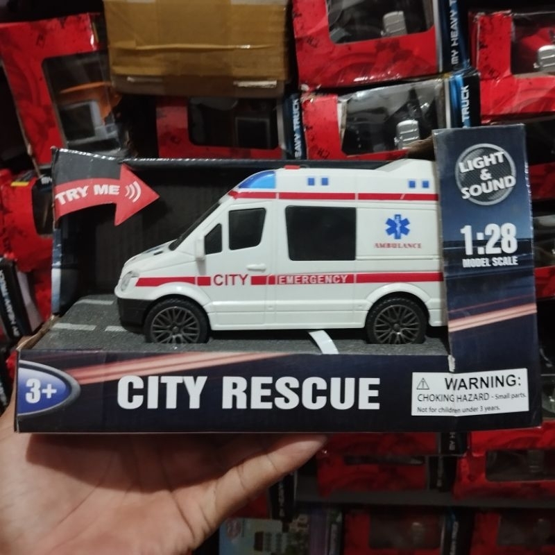 Xe cứu thương âm thanh đèn tỉ lệ 1:28