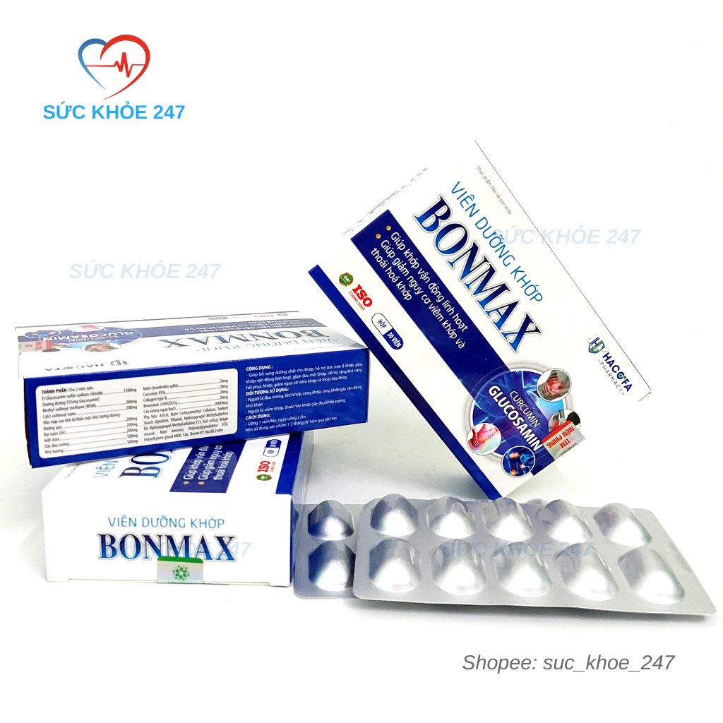 Viên Dưỡng Khớp BONMAX 30 Viên/Hộp - Giúp Khớp Vận Động Linh Hoạt, Làm Giảm Viêm Khớp & Thoái Hóa Khớp