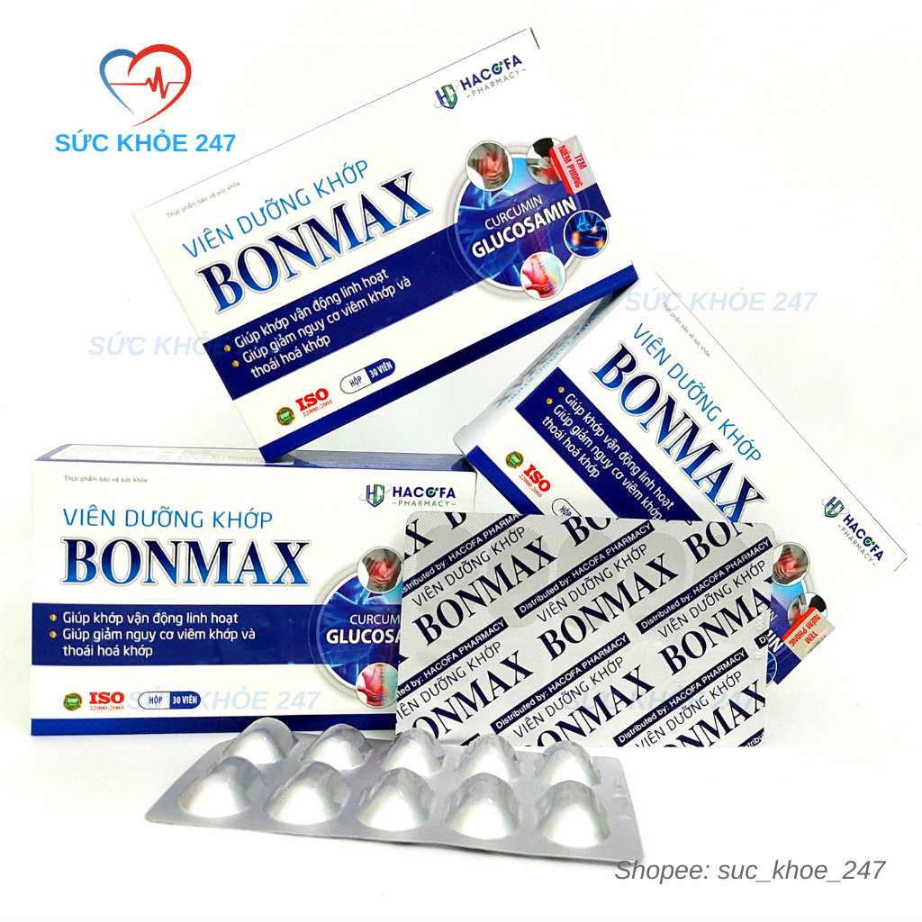 Viên Dưỡng Khớp BONMAX 30 Viên/Hộp - Giúp Khớp Vận Động Linh Hoạt, Làm Giảm Viêm Khớp & Thoái Hóa Khớp