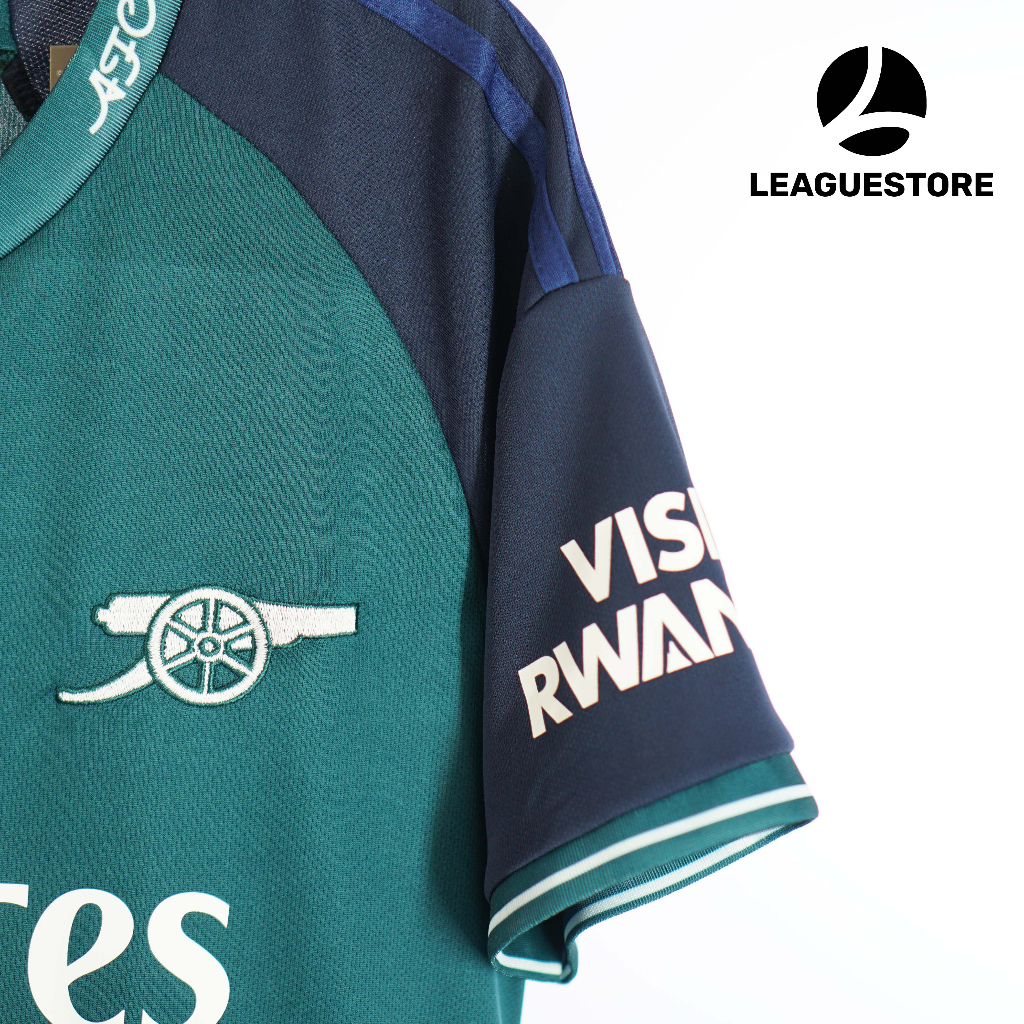 Áo Arsenal Leaguestore - bộ quần áo bóng đá thể thao sân khách ARS màu xanh than form âu mùa 23/24