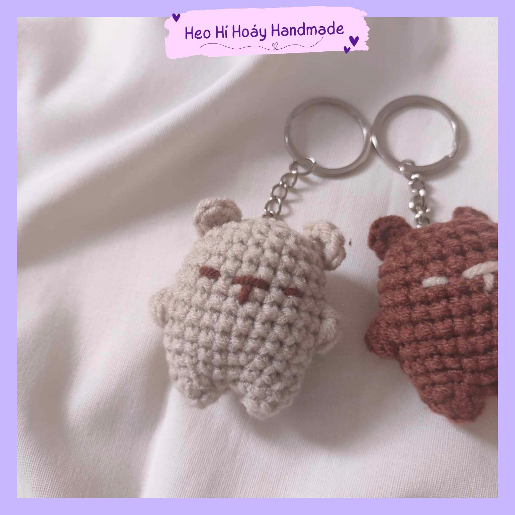 Móc Khóa Cặp Đôi Gấu Bằng Len by Heo Hí Hoáy Handmade