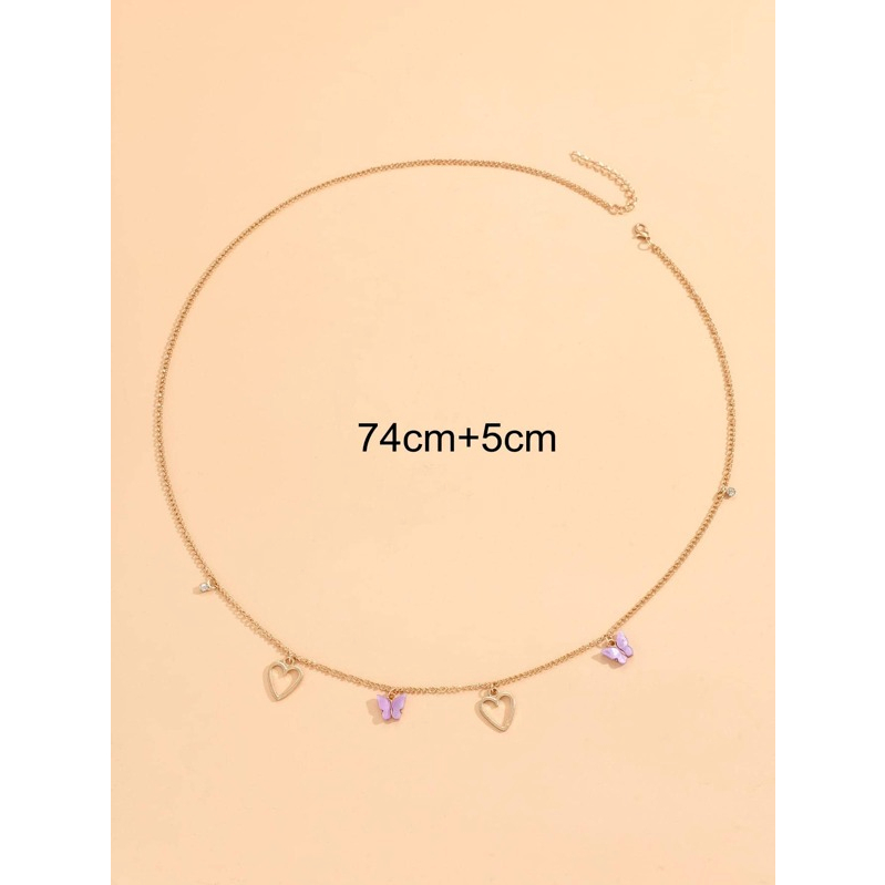 Chuỗi thắt lưng đai eo body chain belly chain phong cách hàn quốc trang trí trái tim và bums