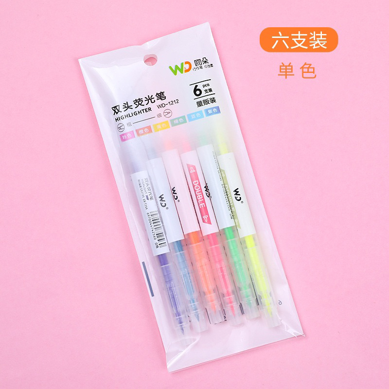 Sét 6 bút highlight 2 đầu