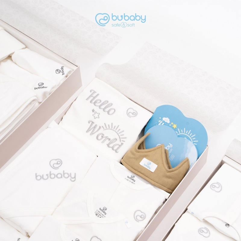 Set quà tặng sơ sinh cao cấp Bubaby Hello word