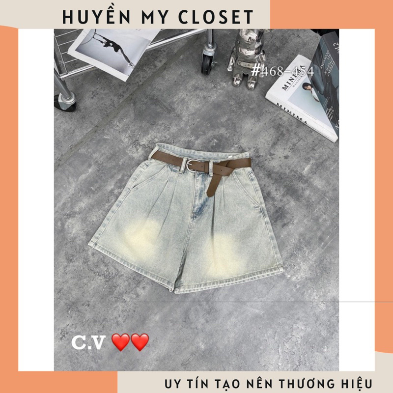Quần sooc bò trơn hàng qc (ko kèm dây thắt lưng)