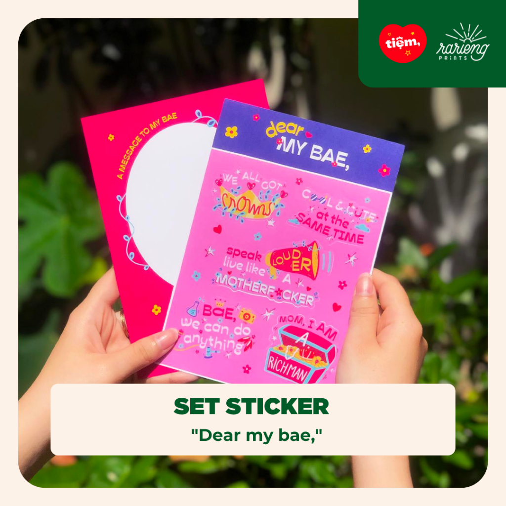 Set sticker lời nhắn nhủ yêu thương nhà Tiệm