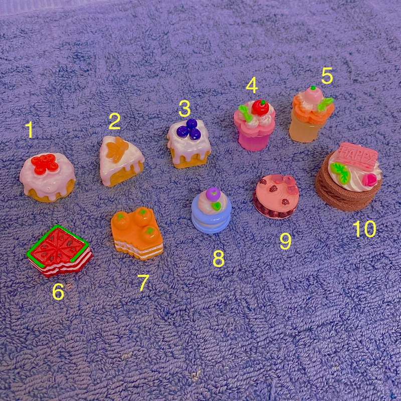 Charm bánh kem bánh ngọt mini trang trí mô hình đồ ăn