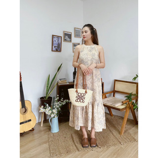 Xanhlinen - đầm yếm hoa vintage