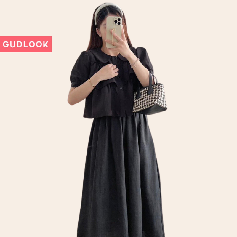 Áo Sơ Mi Babydoll GUDLOOK Cố Sen 2 Tầng Màu Pastel