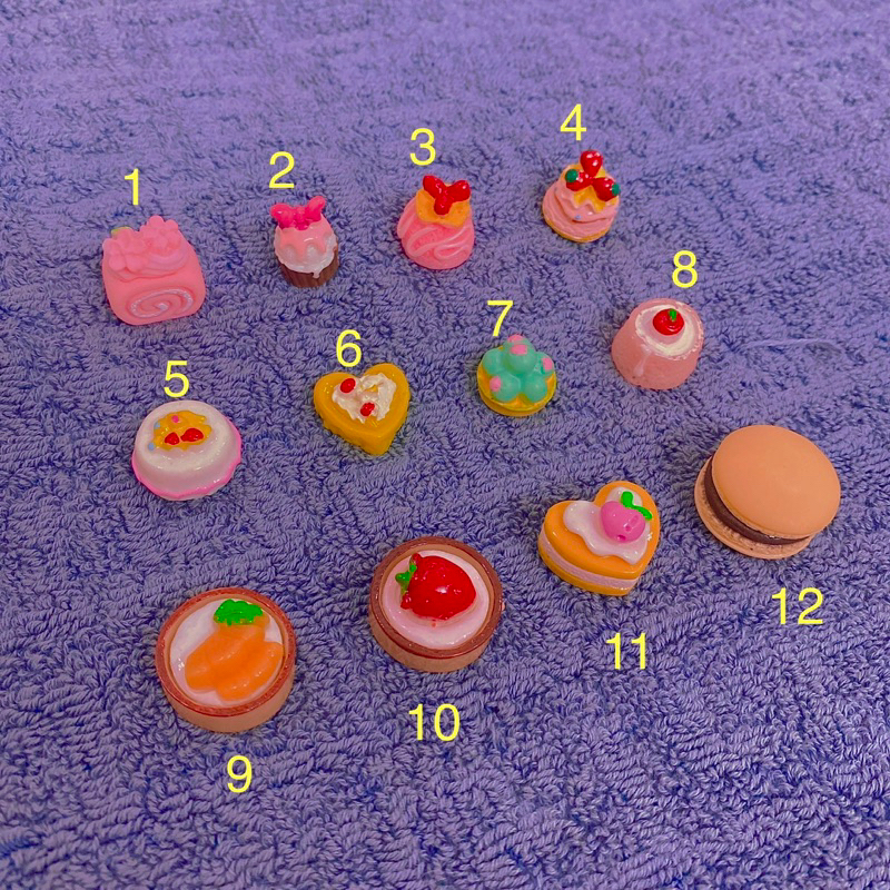 Charm bánh kem bánh ngọt mini trang trí mô hình đồ ăn