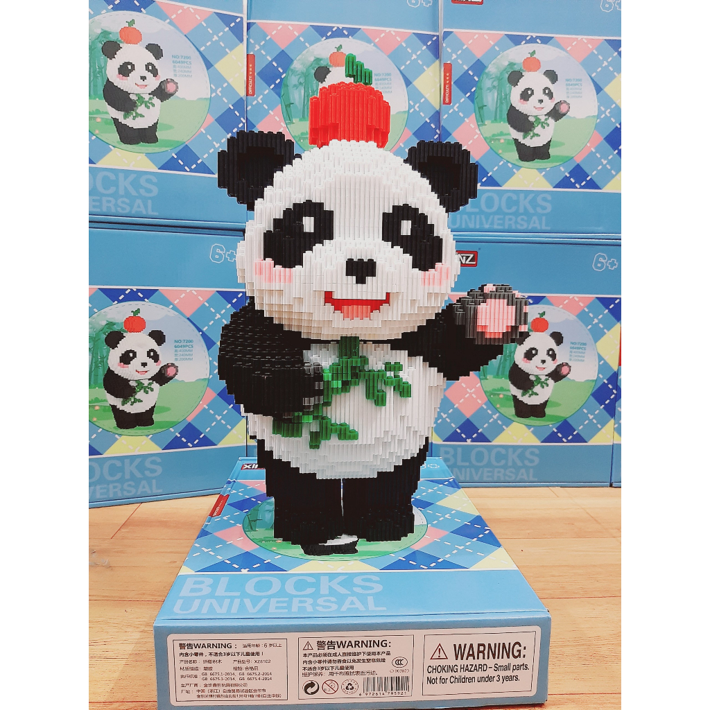 Cỡ lớn xếp hình gấu trúc béo siêu đáng yêu cho bé, đồ chơi thông minh, trưng bày Quà tặng, mô hình lắp ráp gấu trúc béo