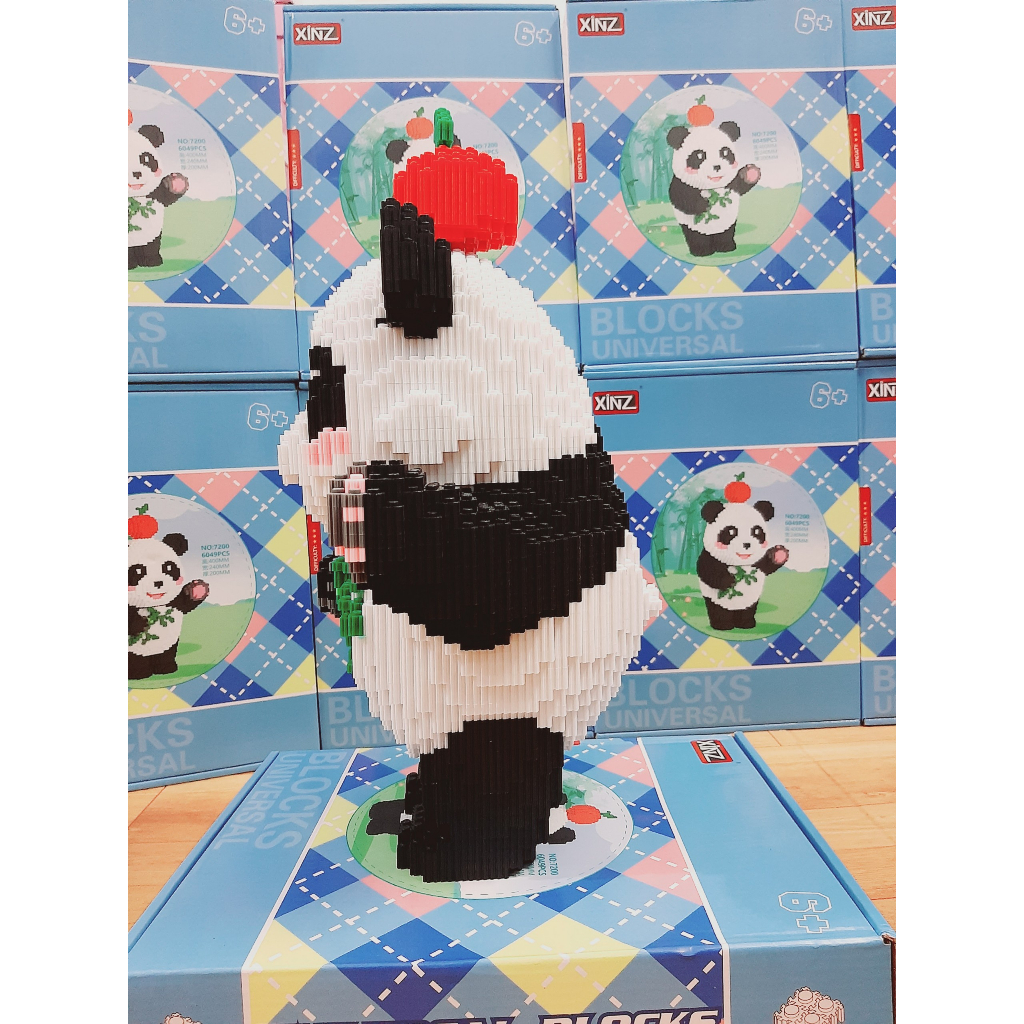 Cỡ lớn xếp hình gấu trúc béo siêu đáng yêu cho bé, đồ chơi thông minh, trưng bày Quà tặng, mô hình lắp ráp gấu trúc béo