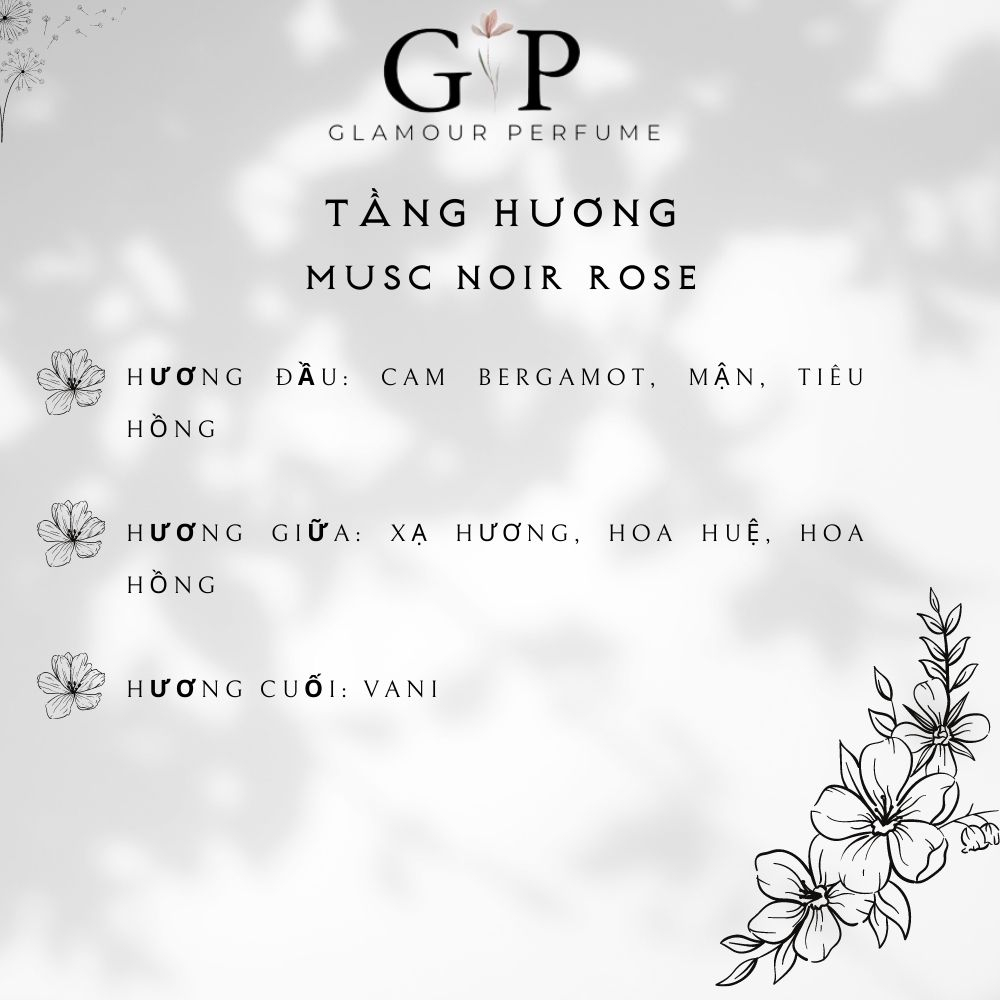 Nước hoa nữ 10ml Glamour Perfume Musc Noir Rose quyến rũ , nữ tính , tinh tế