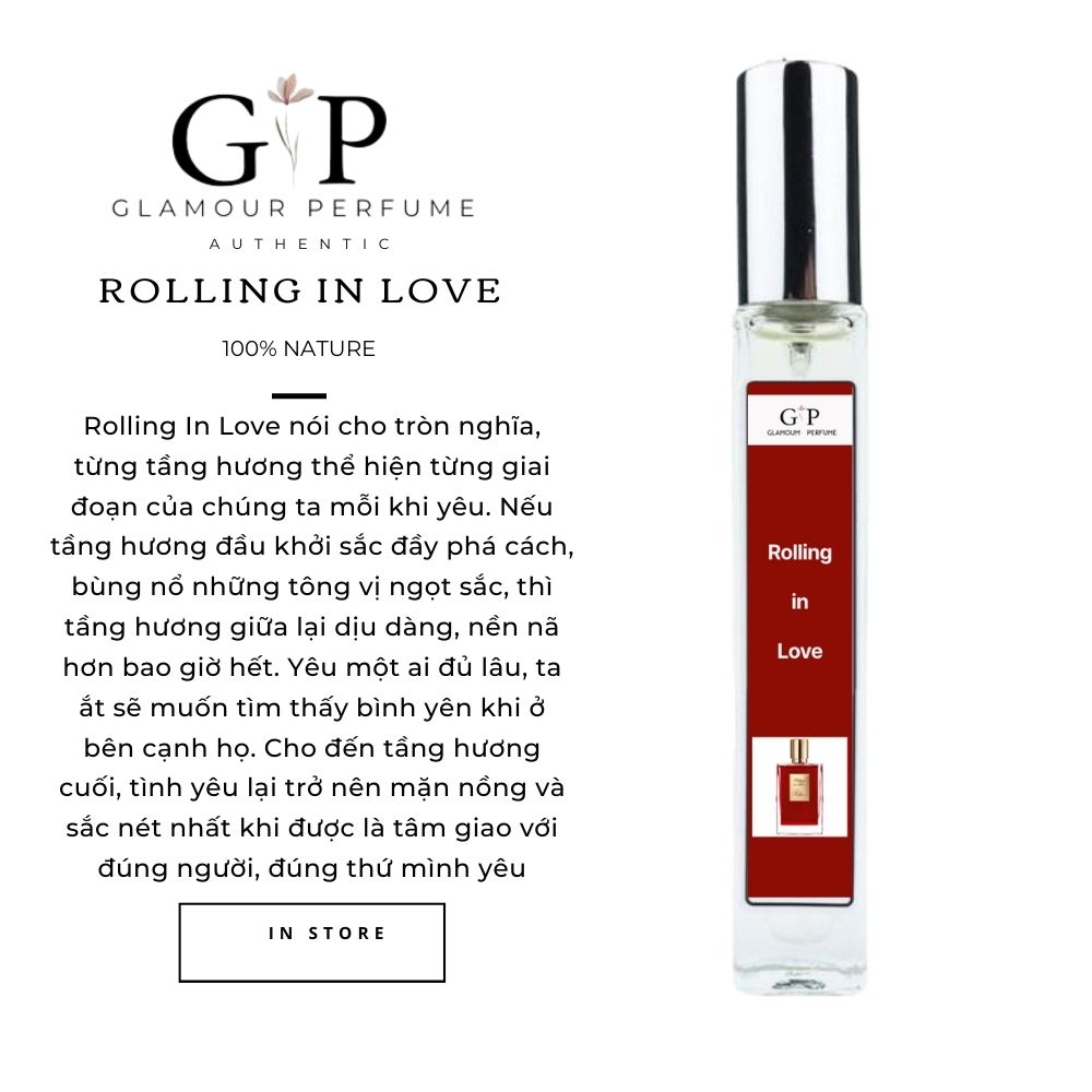 Nước hoa Unisex 10ml Glamour Perfume Rolling in love quyến rũ , gợi cảm , tinh tế