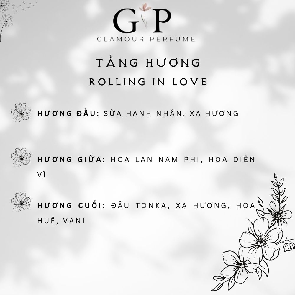 Nước hoa Unisex 10ml Glamour Perfume Rolling in love quyến rũ , gợi cảm , tinh tế