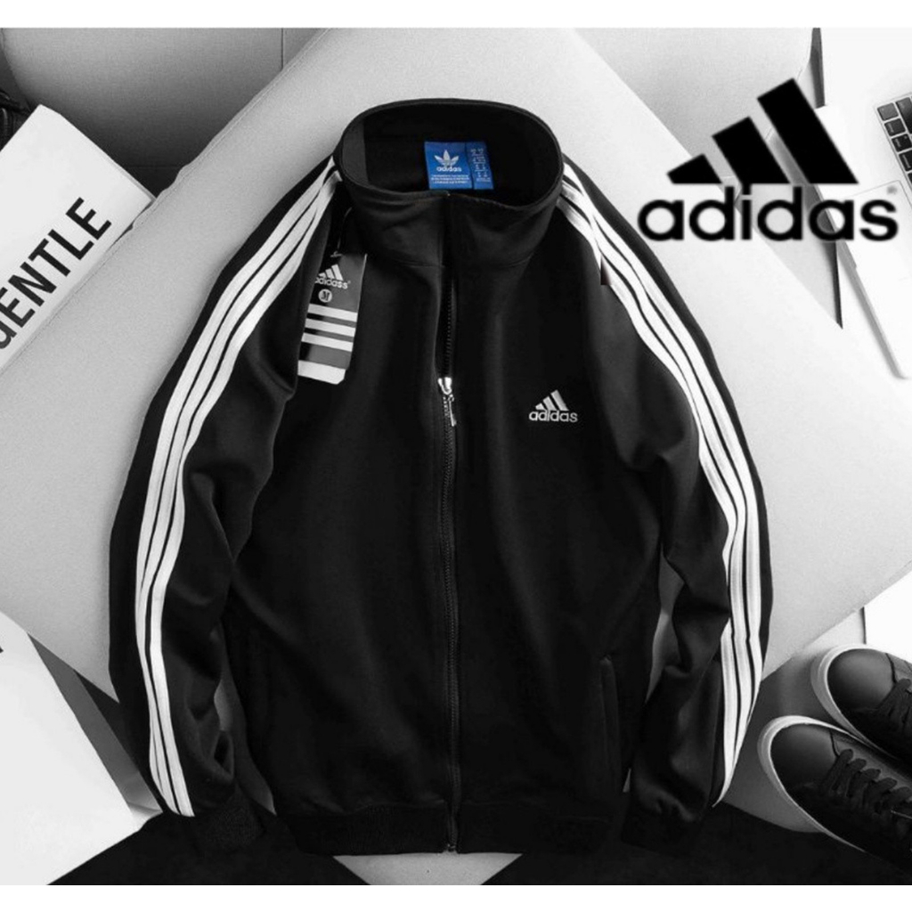 Áo khoác thể thao 3 sọc in chữ  thêu logo nam nữ mặc đẹp