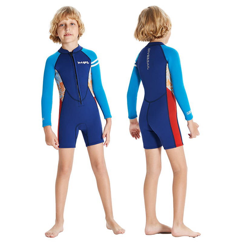 Đồ bơi giữ nhiệt Dive & Sail chống lạnh cho bé tay dài phối 3 màu