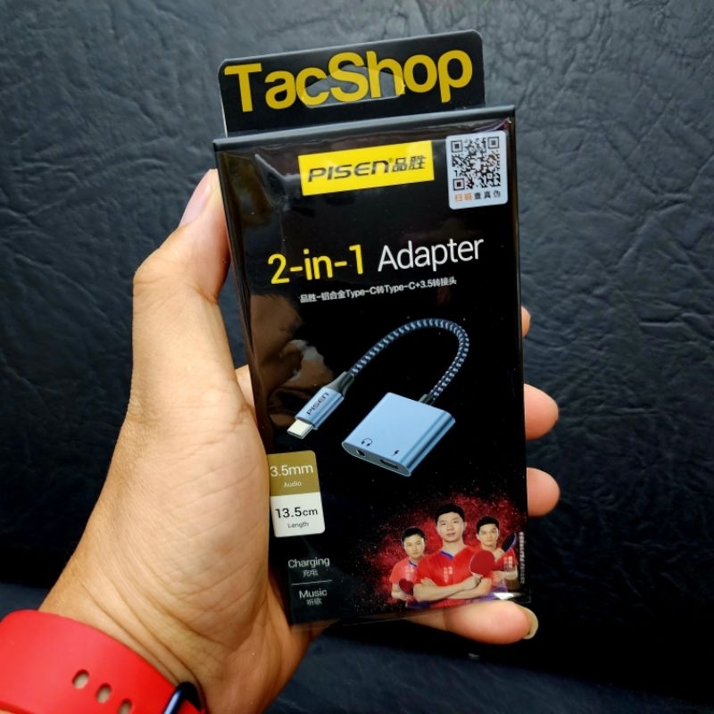 Cáp Chuyển USB Type C To Audio 3.5mm + Cổng Sạc Type C Pisen LV-H27 Chính Hãng