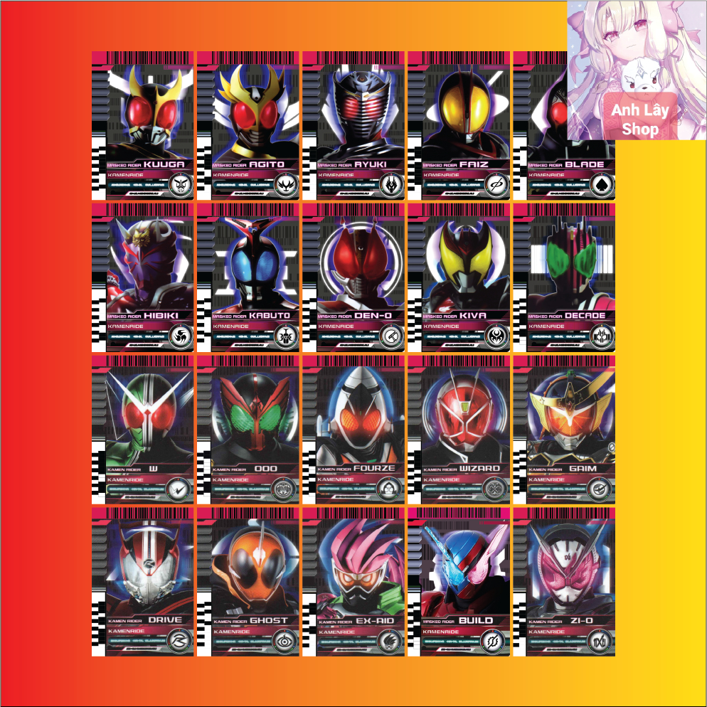 Đồ chơi Rider card Nhựa csm dx bootleg đọc được 20 lẽ heisei rider của series phim Siêu nhân Kamen rider Decade