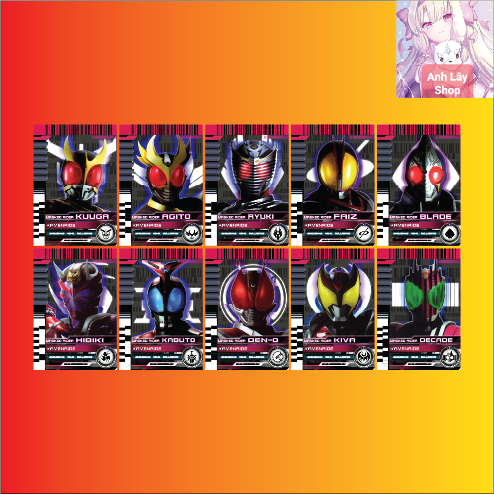 Đồ chơi Rider card Nhựa csm dx bootleg đọc được 20 heisei rider của series phim Siêu nhân Kamen rider Decade