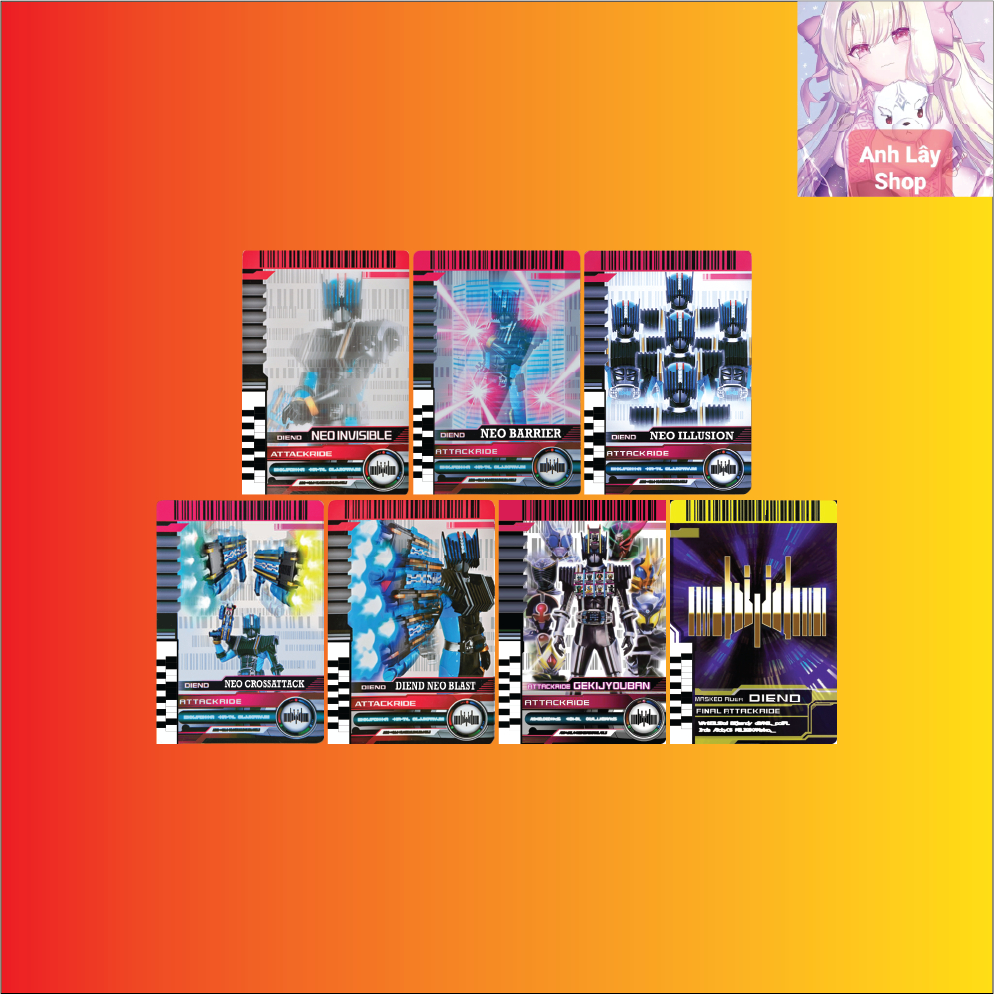 Đồ chơi Rider card In csm dx đọc được  2 của series phim Siêu nhân Kamen rider Decade