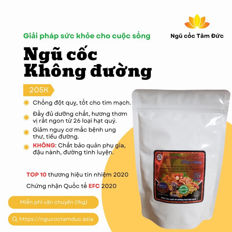 Ngũ Cốc Tâm Đức 26 Loại Hạt -Thượng Hạng Không Đường-Túi 500gram- Organic