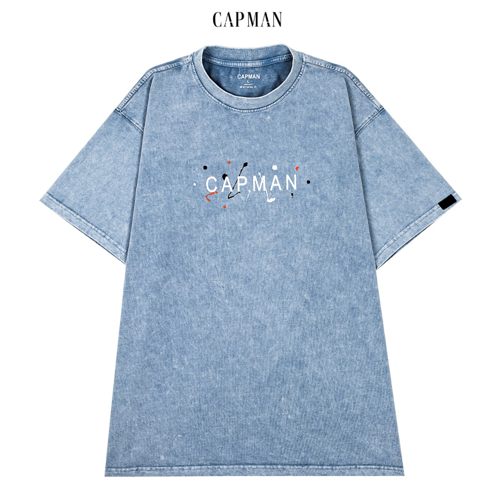 Áo thun unisex WASH phom rộng CAPMAN chính hãng ngắn tay | BigBuy360 - bigbuy360.vn