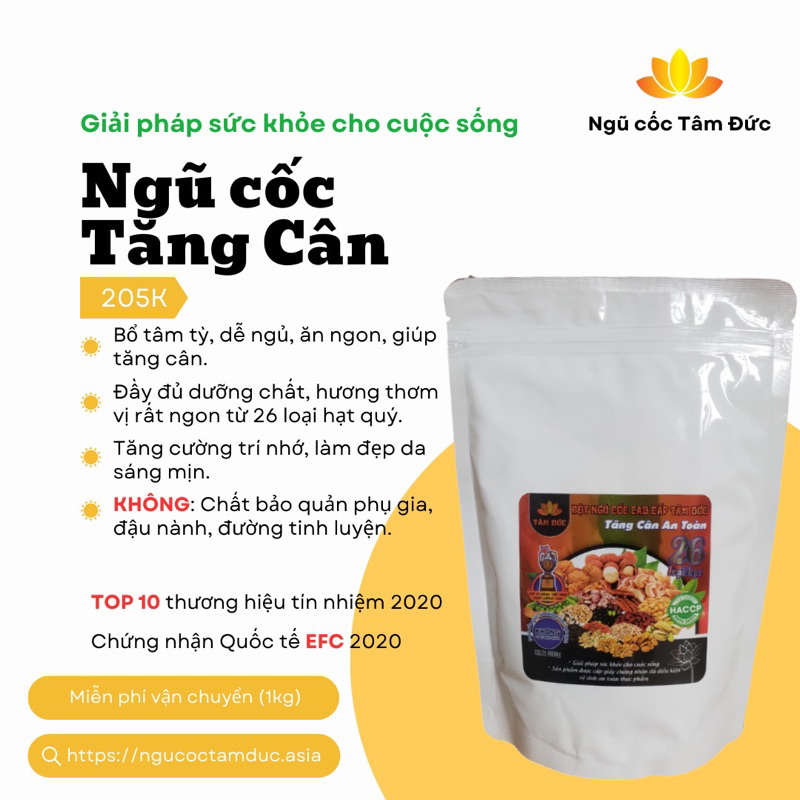 Ngũ Cốc Tâm Đức 26 Loại Hạt -Tăng Cân An Toàn-Túi 500gram- Organic