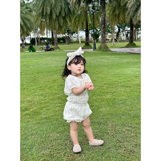Romper đùi ren mimi em bé Nanci room (kèm turban xinh)