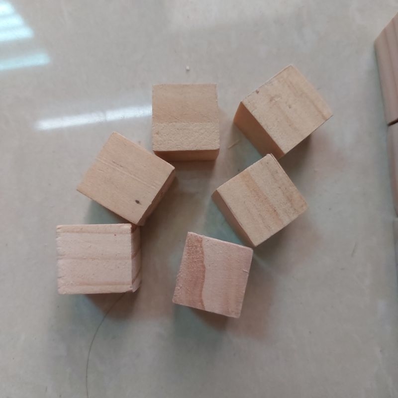 Cục gỗ vuông, khối lập phương gỗ tự nhiên làm mô hình, đỗ chơi, decor trang trí