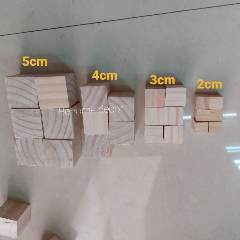 Cục gỗ vuông, khối lập phương gỗ tự nhiên làm mô hình, đỗ chơi, decor trang trí