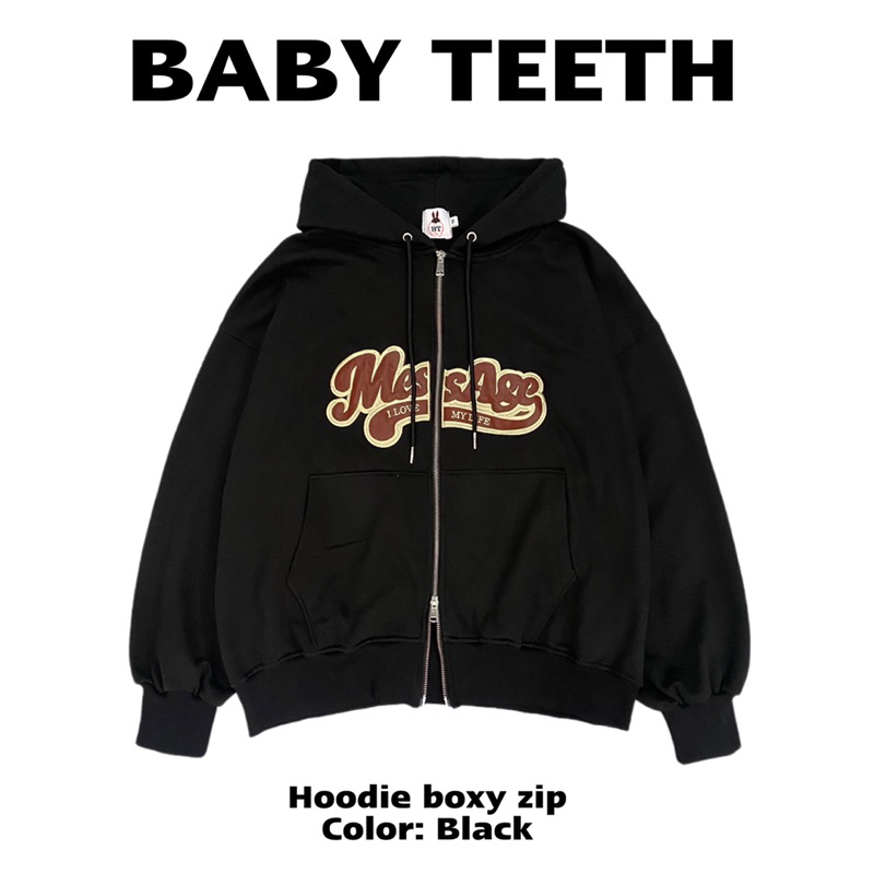 Áo Khoác hoodie boxy zip