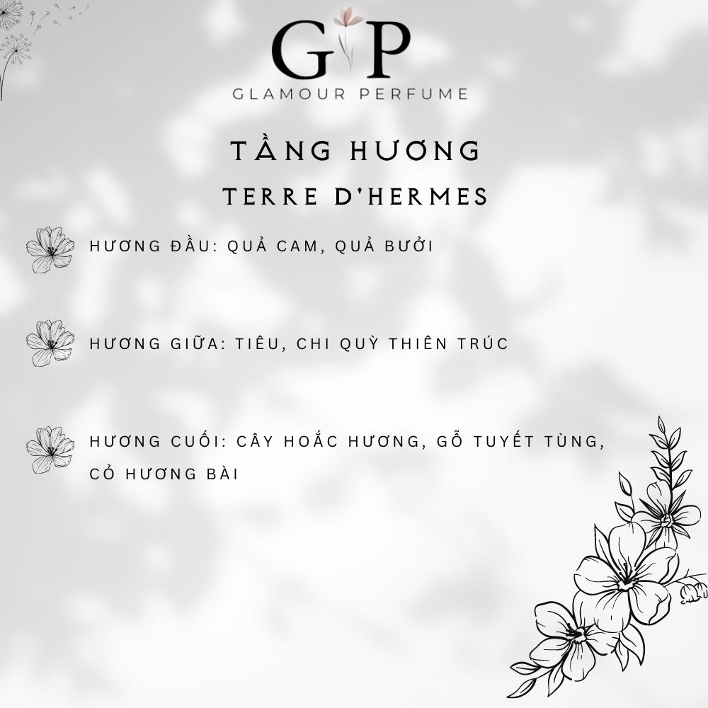 Nước hoa nam 10ml Glamour Perfume Terre d'hermes nam tính , mạnh mẽ , sang trọng