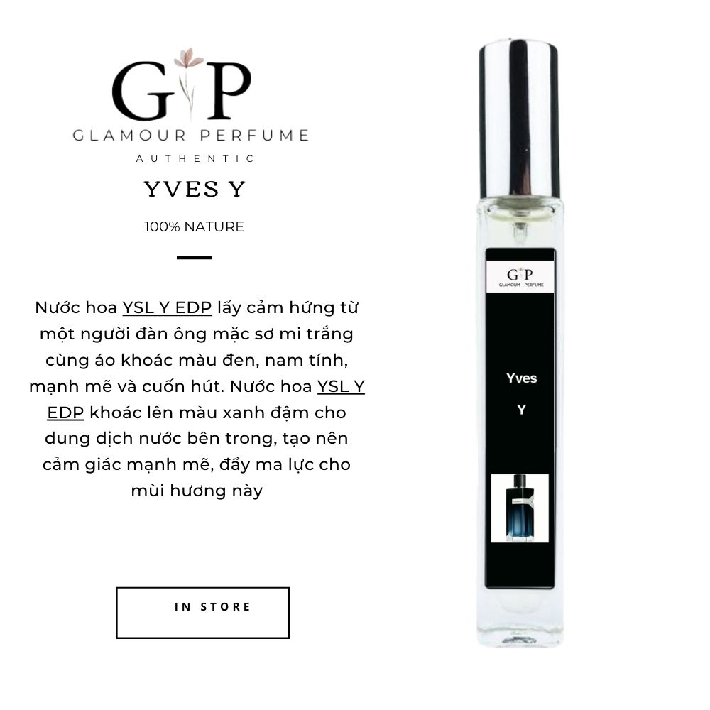 Nước hoa nam 10ml Glamour Perfume Yves Y Nam tính , lịch lãm , phong trần