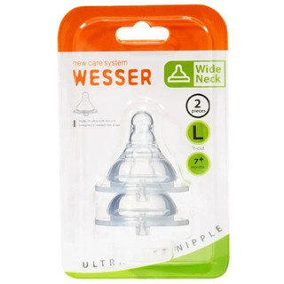 Set 2 Núm Ty Thay Thế Wesser Cổ Rộng Silicon Siêu Mềm Thay Thế Bình Sữa Cho Bé