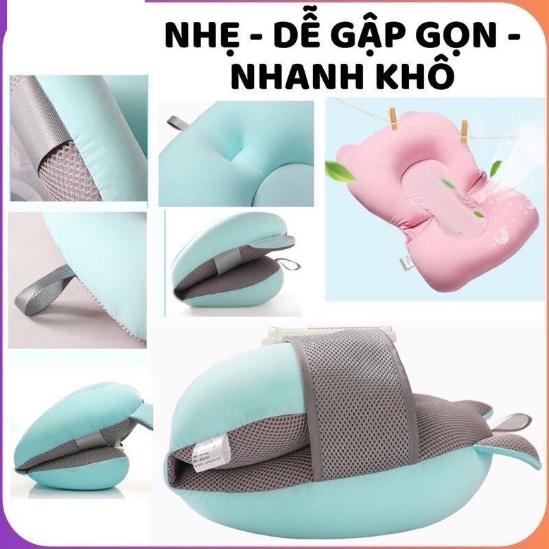 Phao tắm bé sơ sinh, đệm tắm đỡ bé siêu mềm
